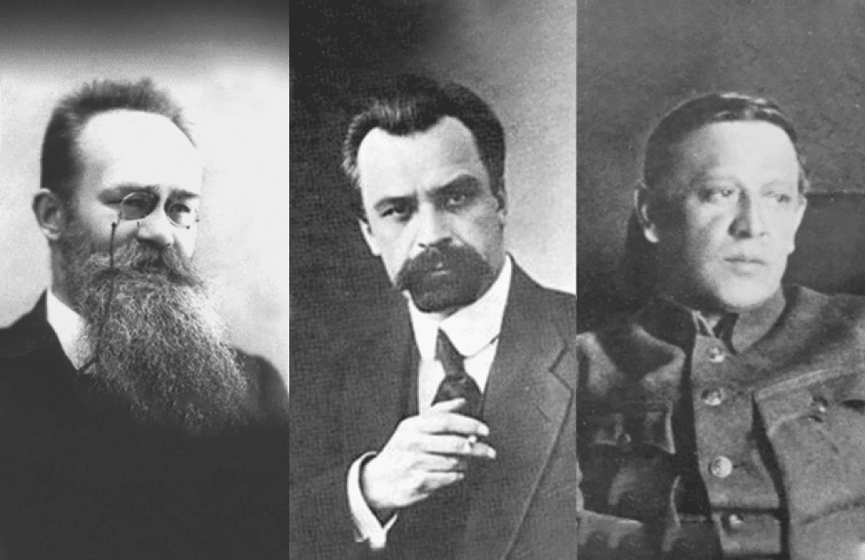 Leaders of the Ukrainian People's Republic: Mykhailo Hrushevskyi, Volodymyr Vynnychenko, Symon Petliura Leaders of the Ukrainian People's Republic: Mykhailo Hrushevskyi, Volodymyr Vynnychenko, Symon Petliura